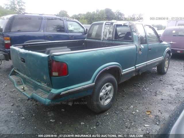 1GCDT19X4TK100531 - 1996 CHEVROLET S TRUCK S10 TEAL photo 4