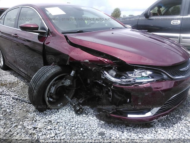 1C3CCCAB2FN743376 - 2015 CHRYSLER 200 LIMITED BURGUNDY photo 6