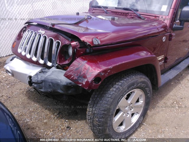 1J4GA59109L719890 - 2009 JEEP WRANGLER UNLIMITE SAHARA MAROON photo 6