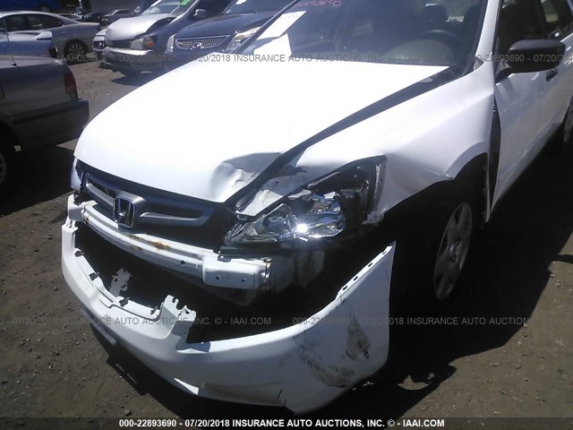 1HGCM56115A149602 - 2005 HONDA ACCORD DX WHITE photo 6