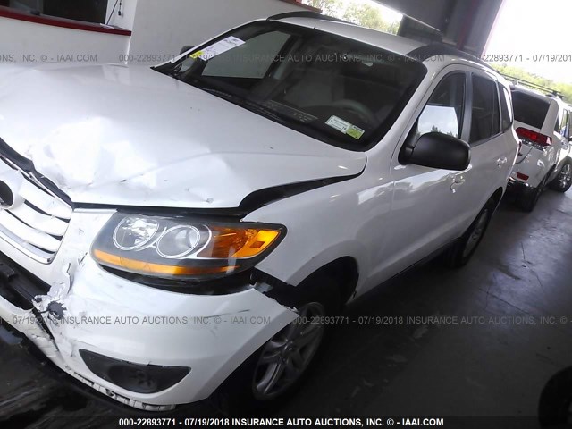 5NMSG3AB0AH378049 - 2010 HYUNDAI SANTA FE GLS WHITE photo 2