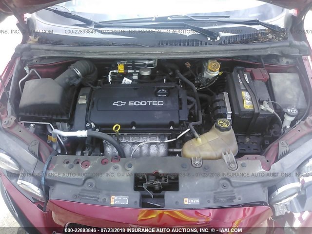 1G1JA6SH7D4155157 - 2013 CHEVROLET SONIC LS RED photo 10