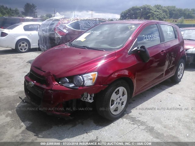 1G1JA6SH7D4155157 - 2013 CHEVROLET SONIC LS RED photo 2