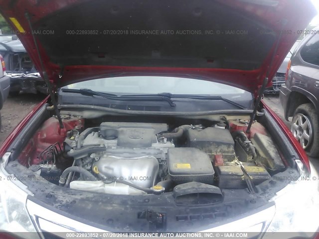 4T1BF1FK0CU569994 - 2012 TOYOTA CAMRY SE/LE/XLE RED photo 10