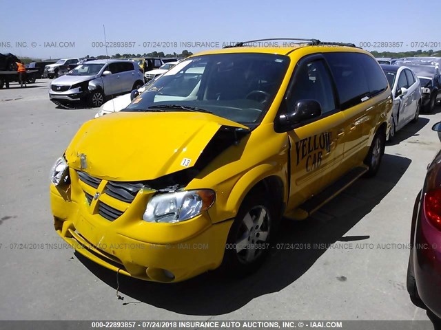 2D4GP44L97R305425 - 2007 DODGE GRAND CARAVAN SXT YELLOW photo 2