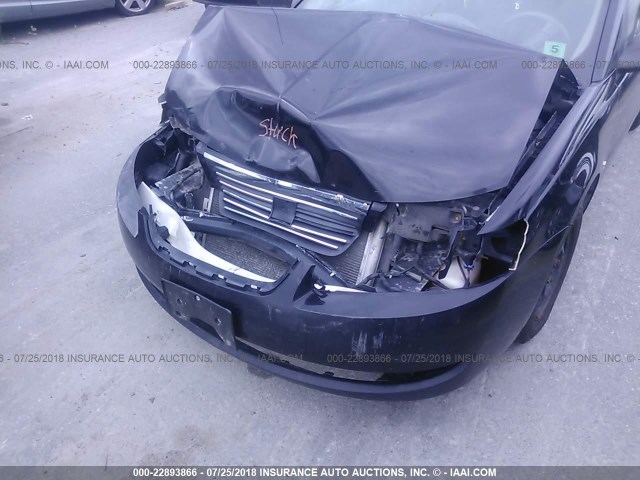 1G8AG52F65Z135446 - 2005 SATURN ION LEVEL 1 BLACK photo 6