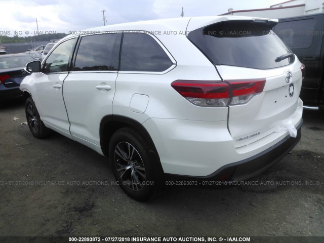 5TDBZRFH6JS882547 - 2018 TOYOTA HIGHLANDER LE/LE PLUS WHITE photo 3