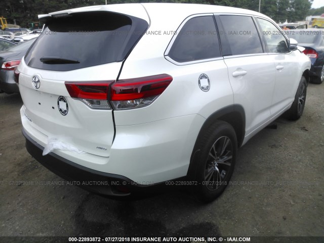 5TDBZRFH6JS882547 - 2018 TOYOTA HIGHLANDER LE/LE PLUS WHITE photo 4