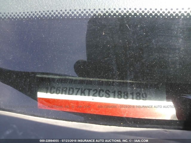 1C6RD7KT2CS188189 - 2012 DODGE RAM 1500 ST RED photo 9