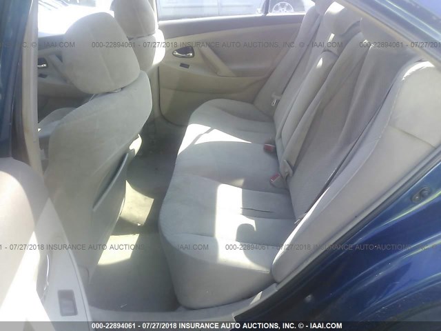 4T1BE46K88U243453 - 2008 TOYOTA CAMRY CE/LE/XLE/SE BLUE photo 8
