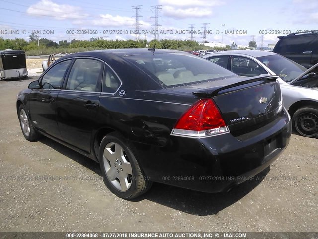 2G1WD58C289143424 - 2008 CHEVROLET IMPALA SUPER SPORT BLACK photo 3