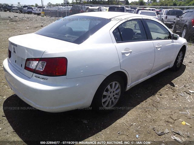 4A32B2FF7CE022317 - 2012 MITSUBISHI GALANT FE WHITE photo 4