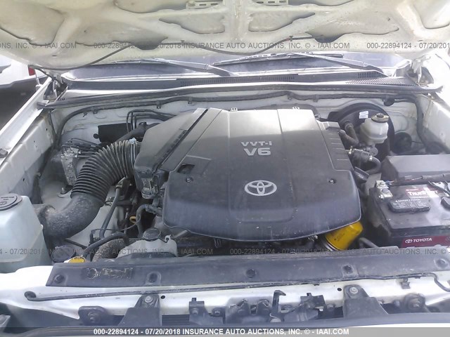 3TMJU4GNXAM095182 - 2010 TOYOTA TACOMA DOUBLE CAB PRERUNNER WHITE photo 10