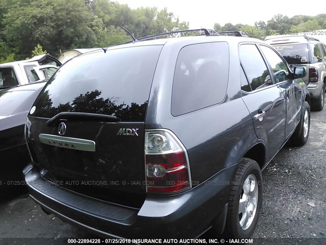 2HNYD18274H531386 - 2004 ACURA MDX GRAY photo 4