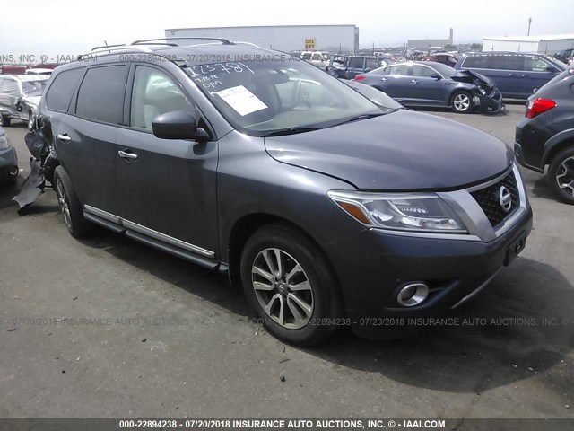 5N1AR2MM9DC604441 - 2013 NISSAN PATHFINDER S/SV/SL/PLATINUM GRAY photo 1
