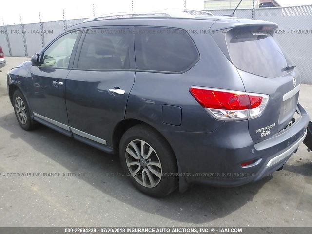 5N1AR2MM9DC604441 - 2013 NISSAN PATHFINDER S/SV/SL/PLATINUM GRAY photo 3