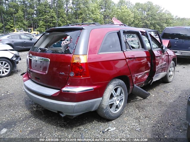 2A8GM68X67R164451 - 2007 CHRYSLER PACIFICA TOURING RED photo 4