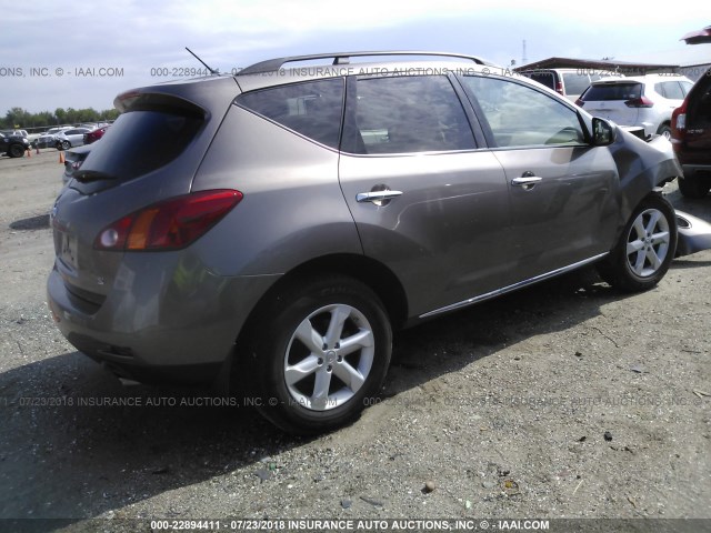 JN8AZ18U19W101571 - 2009 NISSAN MURANO S/SL BROWN photo 4