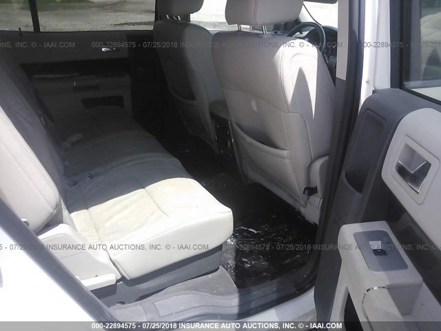 2FMGK5CC6ABB42375 - 2010 FORD FLEX SEL WHITE photo 8