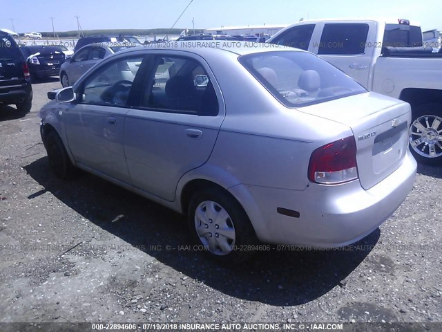 KL1TD56626B666324 - 2006 CHEVROLET AVEO LS SILVER photo 3