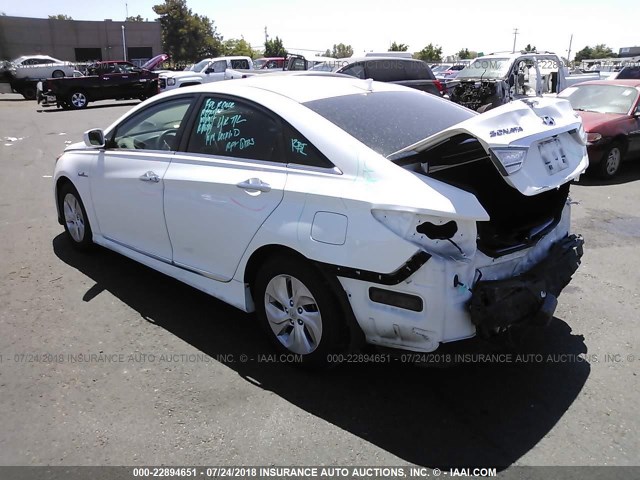 KMHEC4A46FA139473 - 2015 HYUNDAI SONATA HYBRID/LIMITED WHITE photo 3