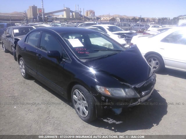 2HGFA16509H300633 - 2009 HONDA CIVIC LX BLACK photo 1