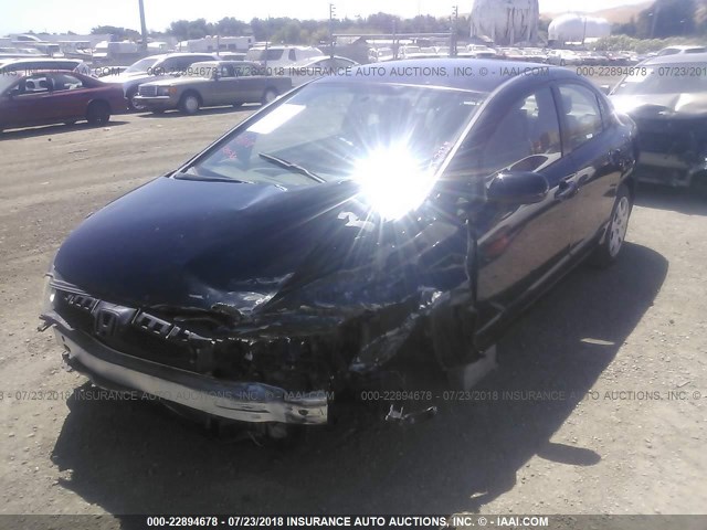 2HGFA16509H300633 - 2009 HONDA CIVIC LX BLACK photo 2