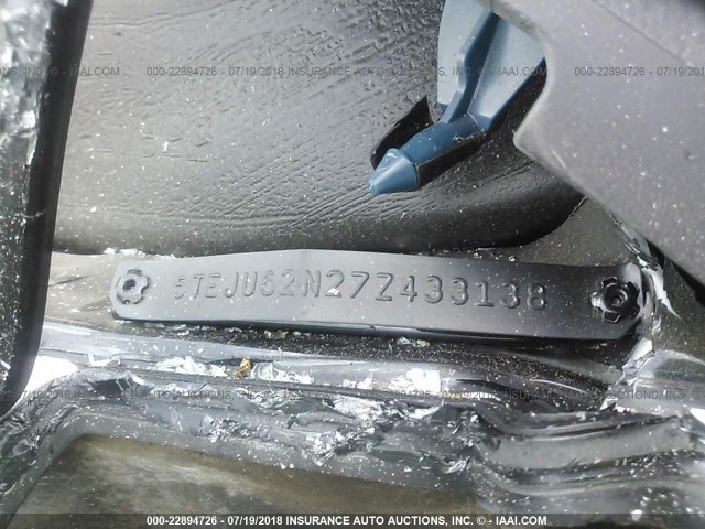 5TEJU62N27Z433138 - 2007 TOYOTA TACOMA DOUBLE CAB PRERUNNER BLACK photo 9