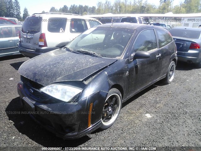 1FAHP31N27W191430 - 2007 FORD FOCUS ZX3/S/SE/SES BLACK photo 2