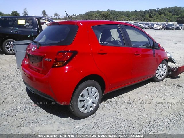 VNKKTUD34GA063142 - 2016 TOYOTA YARIS L/LE/SE RED photo 4