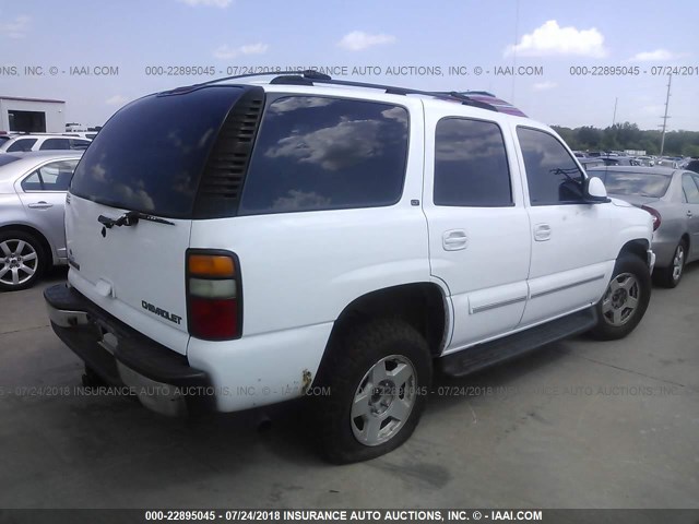 1GNEK13Z54R206102 - 2004 CHEVROLET TAHOE K1500 WHITE photo 4