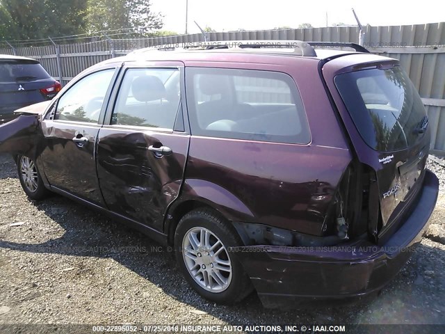 1FAHP36N76W214594 - 2006 FORD FOCUS ZXW BURGUNDY photo 3