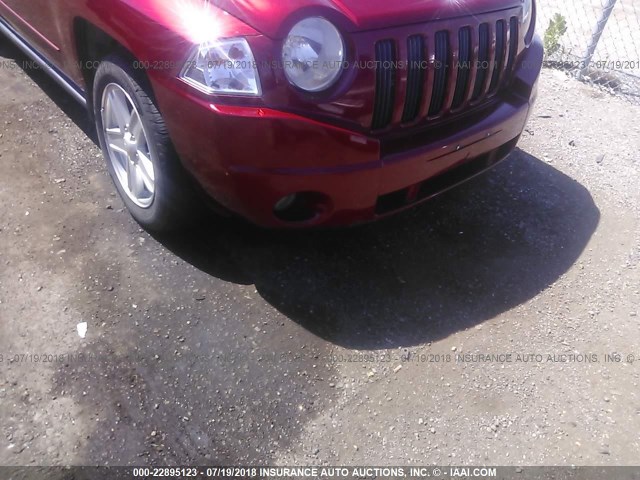 1J8FT47W68D783941 - 2008 JEEP COMPASS SPORT RED photo 6