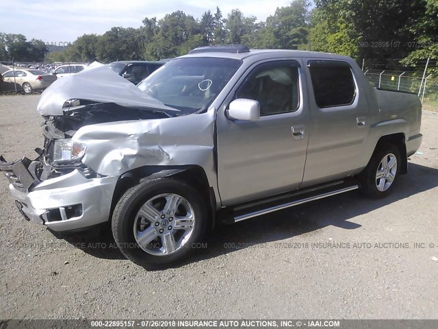 5FPYK1F53CB456741 - 2012 HONDA RIDGELINE RTL SILVER photo 2