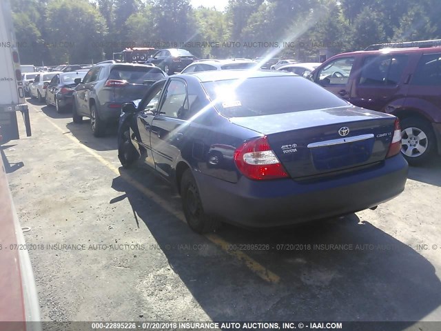 4T1BE30K82U517387 - 2002 TOYOTA CAMRY LE/XLE/SE 海军蓝 照片 3