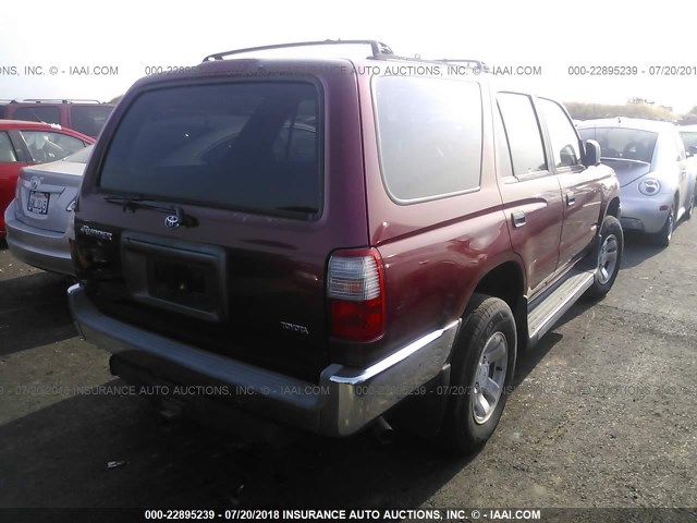 JT3GM84R1Y0061478 - 2000 TOYOTA 4RUNNER RED photo 4