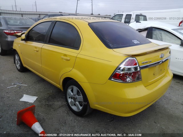 KL1TD56698B043446 - 2008 CHEVROLET AVEO LS YELLOW photo 3