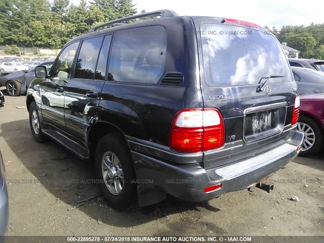 JTJHT00W523521695 - 2002 LEXUS LX 470 BLACK photo 3