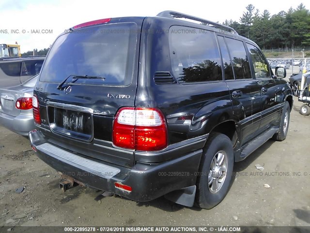 JTJHT00W523521695 - 2002 LEXUS LX 470 BLACK photo 4