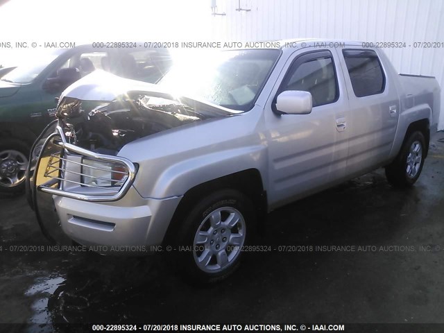 2HJYK16547H518782 - 2007 HONDA RIDGELINE RTL SILVER photo 2