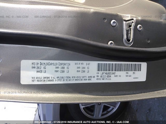 1J8FT48W38D518487 - 2008 JEEP PATRIOT LIMITED GRAY photo 9