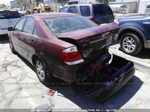 4T1BF32K16U115078 - 2006 TOYOTA CAMRY LE/XLE/SE 红色 照片 3