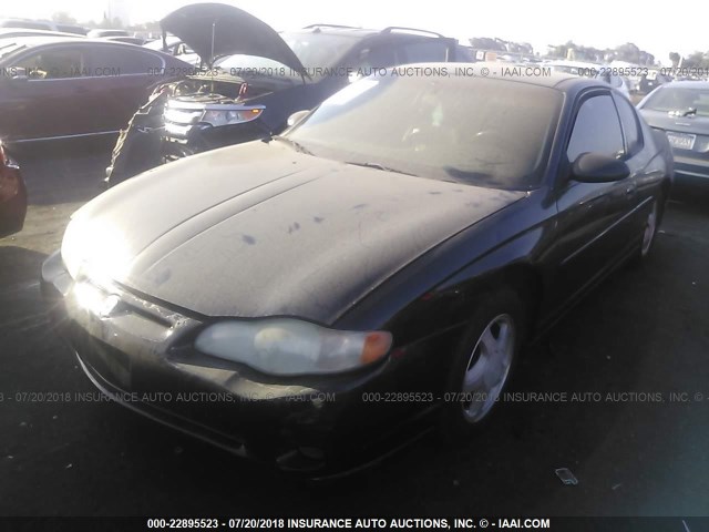 2G1WX15K529290422 - 2002 CHEVROLET MONTE CARLO SS BLACK photo 2