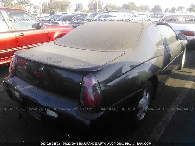 2G1WX15K529290422 - 2002 CHEVROLET MONTE CARLO SS შავი ფოტო 4