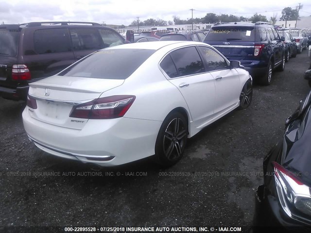 1HGCR2F59GA164550 - 2016 HONDA ACCORD SPORT WHITE photo 4