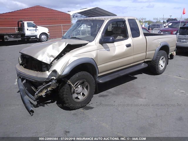 5TESM92N12Z008945 - 2002 TOYOTA TACOMA XTRACAB PRERUNNER ოქროსფერი ფოტო 2