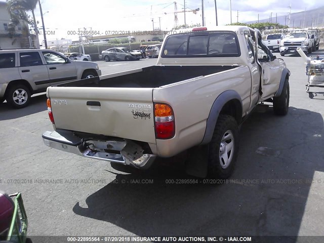5TESM92N12Z008945 - 2002 TOYOTA TACOMA XTRACAB PRERUNNER ოქროსფერი ფოტო 4