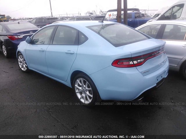 1C3CDFBH0DD176170 - 2013 DODGE DART SXT BLUE photo 3