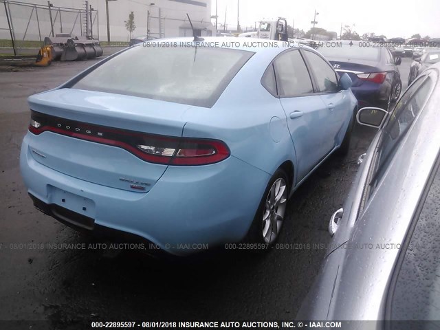 1C3CDFBH0DD176170 - 2013 DODGE DART SXT BLUE photo 4