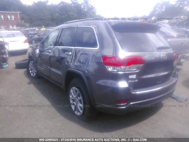 1C4RJFBGXFC141943 - 2015 JEEP GRAND CHEROKEE LIMITED GRAY photo 3